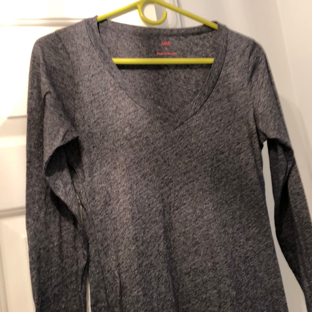 LNA stretch cotton v-neck long-sleeved dress